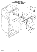 LINER Diagram and Parts List for KTRS25KAWH12  KitchenAid Refrigerator