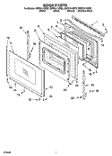 DOOR PARTS, OPTIONAL PARTS Diagram and Parts List for GERC4110PS2  Whirlpool Range