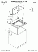 TOP AND CABINET PARTS Diagram and Parts List for WTW5300SQ3  Whirlpool Washer