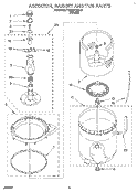 AGITATOR, BASKET AND TUB Diagram and Parts List for 7RAX5133AL0  Whirlpool Washer