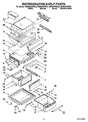 REFRIGERATOR SHELF PARTS Diagram and Parts List for KSBS25INBL03  KitchenAid Refrigerator