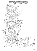 REFRIGERATOR SHELF PARTS Diagram and Parts List for KSRG25FKBL05  KitchenAid Refrigerator