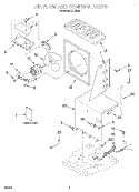 AIR FLOW AND CONTROL, LITERATURE Diagram and Parts List for DH25J0  Whirlpool Dehumidifier
