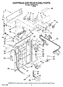 CONTROLS AND REAR PANEL PARTS Diagram and Parts List for MTW5620TQ0  Whirlpool Washer