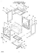 CHASSIS Diagram and Parts List for SF302BSGW0  Whirlpool Range