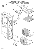 FREEZER LINER PARTS Diagram and Parts List for ED5LHAXML11  Whirlpool Refrigerator
