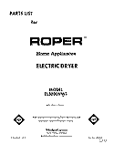 SECTION Diagram and Parts List for EL5030VL1  Roper Dryer