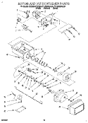 MOTOR AND ICE CONTAINER Diagram and Parts List for KTLS25QDBL00  KitchenAid Refrigerator