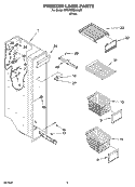 FREEZER LINER PARTS Diagram and Parts List for BRS70DBANA00  Whirlpool Refrigerator