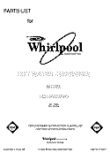 FRONT PAGE Diagram and Parts List for HD1000XSC7  Whirlpool Miscellaneous