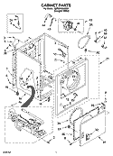 CABINET PARTS Diagram and Parts List for 7MRGX4634MQ1  Roper Dryer