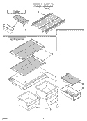 SHELF Diagram and Parts List for 4VET18GKGW00  Whirlpool Refrigerator