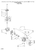 BRAKE, CLUTCH, GEARCASE, MOTOR AND PUMP Diagram and Parts List for RAS6233KQ0  Roper Washer