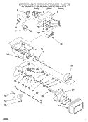 MOTOR AND ICE CONTAINER Diagram and Parts List for KSRS27FGBL04  KitchenAid Refrigerator
