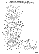 REFRIGERATOR SHELF PARTS Diagram and Parts List for KSRI25FNSS01  KitchenAid Refrigerator