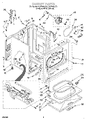 CABINET Diagram and Parts List for GGX9868JT1  Whirlpool Dryer