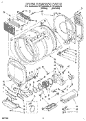 DRYER BULKHEAD Diagram and Parts List for LTE7245AN0  Whirlpool Washer Dryer Combo