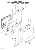 DOOR PARTS Diagram and Parts List for GW395LEPQ05  Whirlpool Range