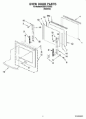 OVEN DOOR PARTS Diagram and Parts List for KEBS107SSS03  KitchenAid Wall Oven