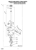 BRAKE AND DRIVE TUBE PARTS Diagram and Parts List for GST9679PG2  Whirlpool Washer