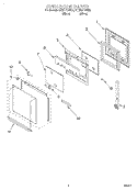 OVEN DOOR Diagram and Parts List for KEBI171DBL6  KitchenAid Wall Oven
