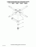 LOWER WASHARM AND STRAINER PARTS Diagram and Parts List for KUDS30IXBT4  KitchenAid Dishwasher