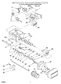 MOTOR AND ICE CONTAINER Diagram and Parts List for 8ED22PQXFN01  Whirlpool Refrigerator