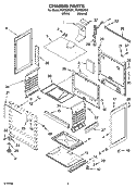 CHASSIS PARTS Diagram and Parts List for FGP325KN1  Roper Range