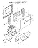 OVEN DOOR AND BROILER Diagram and Parts List for SF0100SRW1  Whirlpool Range