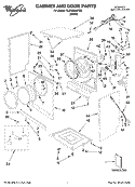 CABINET AND DOOR PARTS Diagram and Parts List for YLEW0050PQ2  Whirlpool Dryer