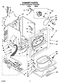 CABINET PARTS Diagram and Parts List for CGDS563RQ1  Crosley Dryer