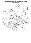 BURNER BOX, GAS VALVES, AND SWITCHES, OPTIONAL PARTS (NOT INCLUDED) Diagram and Parts List for KGCK306VSS00  KitchenAid Cooktop