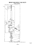 BRAKE AND DRIVE TUBE Diagram and Parts List for LA5360XSW0  Whirlpool Washer