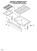 DRAWER & BROILER PARTS Diagram and Parts List for SF196LEMQ1  Whirlpool Range