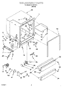 TUB ASSEMBLY Diagram and Parts List for DU1000CGT2  Whirlpool Dishwasher