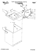 TOP AND CABINET Diagram and Parts List for 4LBR7255AQ0  Whirlpool Washer