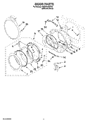 DOOR PARTS, OPTIONAL PARTS (NOT INCLUDED) Diagram and Parts List for YWED9500TU0  Whirlpool Dryer