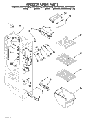 FREEZER LINER PARTS Diagram and Parts List for ED5FHAXSQ03  Whirlpool Refrigerator