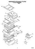 REFRIGERATOR SHELF PARTS Diagram and Parts List for 6GD5SHQXKB01  Whirlpool Refrigerator