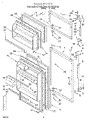 DOOR Diagram and Parts List for 4ET14GKXFN00  Whirlpool Refrigerator