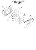 OVEN DOOR Diagram and Parts List for SB130PEDB1  Whirlpool Wall Oven