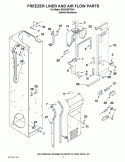 FREEZER LINER AND AIR FLOW PARTS Diagram and Parts List for KSSO36FTX04  KitchenAid Refrigerator