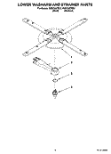 LOWER WASHARM AND STRAINER PARTS Diagram and Parts List for KUDC03ITBS2  KitchenAid Dishwasher