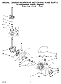 BRAKE, CLUTCH, GEARCASE, MOTOR AND PUMP PARTS Diagram and Parts List for KAWS850LQ1  KitchenAid Washer