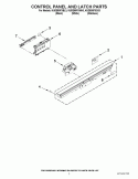 CONTROL PANEL AND LATCH PARTS Diagram and Parts List for KUDE60FXBL3  KitchenAid Dishwasher