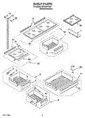 SHELF PARTS Diagram and Parts List for KBFO42FTX02  KitchenAid Refrigerator