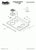 COOKTOP PARTS Diagram and Parts List for IRE32303  Inglis Range