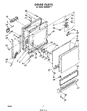 DOOR Diagram and Parts List for SHU30011  Whirlpool Dishwasher