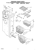 FREEZER LINER Diagram and Parts List for KSRB25FHBT05  KitchenAid Refrigerator