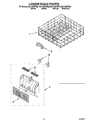 LOWER RACK PARTS, OPTIONAL PARTS (NOT INCLUDED) Diagram and Parts List for DU1100XTPB0  Whirlpool Dishwasher